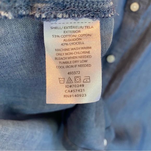 LOFT Chambray Button Front Shirt - Picture 6 of 7